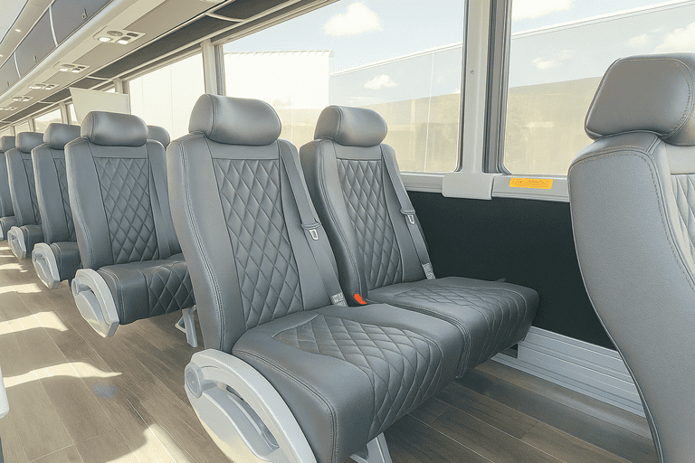 interior of Frederick Coach Bus Service charter bus