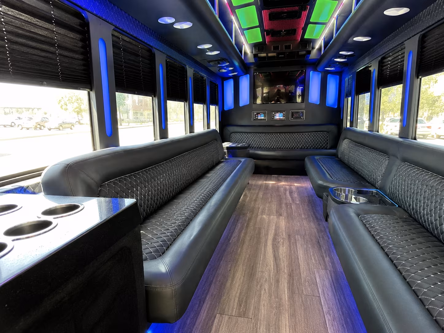 frederick 15 passenger party bus inside