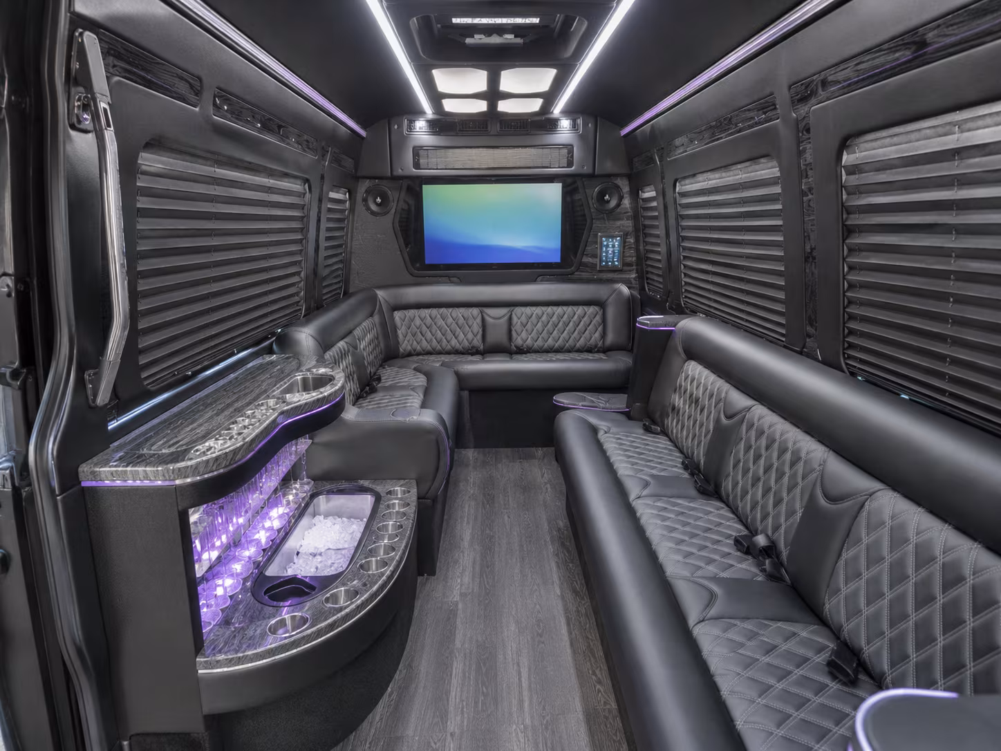 frederick 18 passenger party bus interior