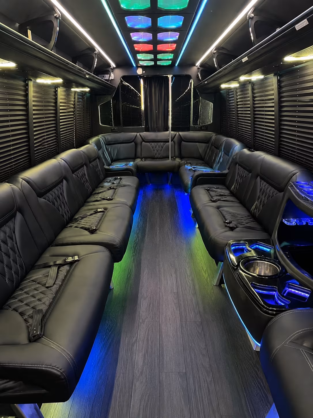frederick 20 passenger party bus interior