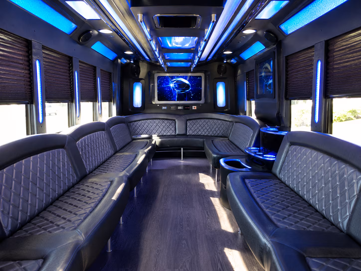 frederick 28 passenger party bus inside