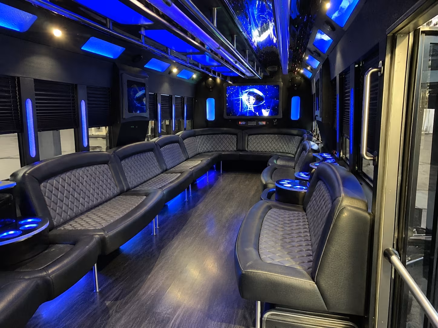 frederick 28 passenger party bus interior