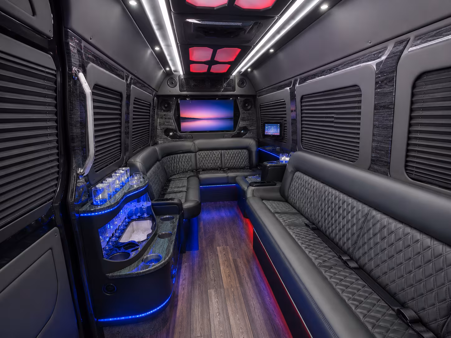 frederick 30 passenger party bus inside