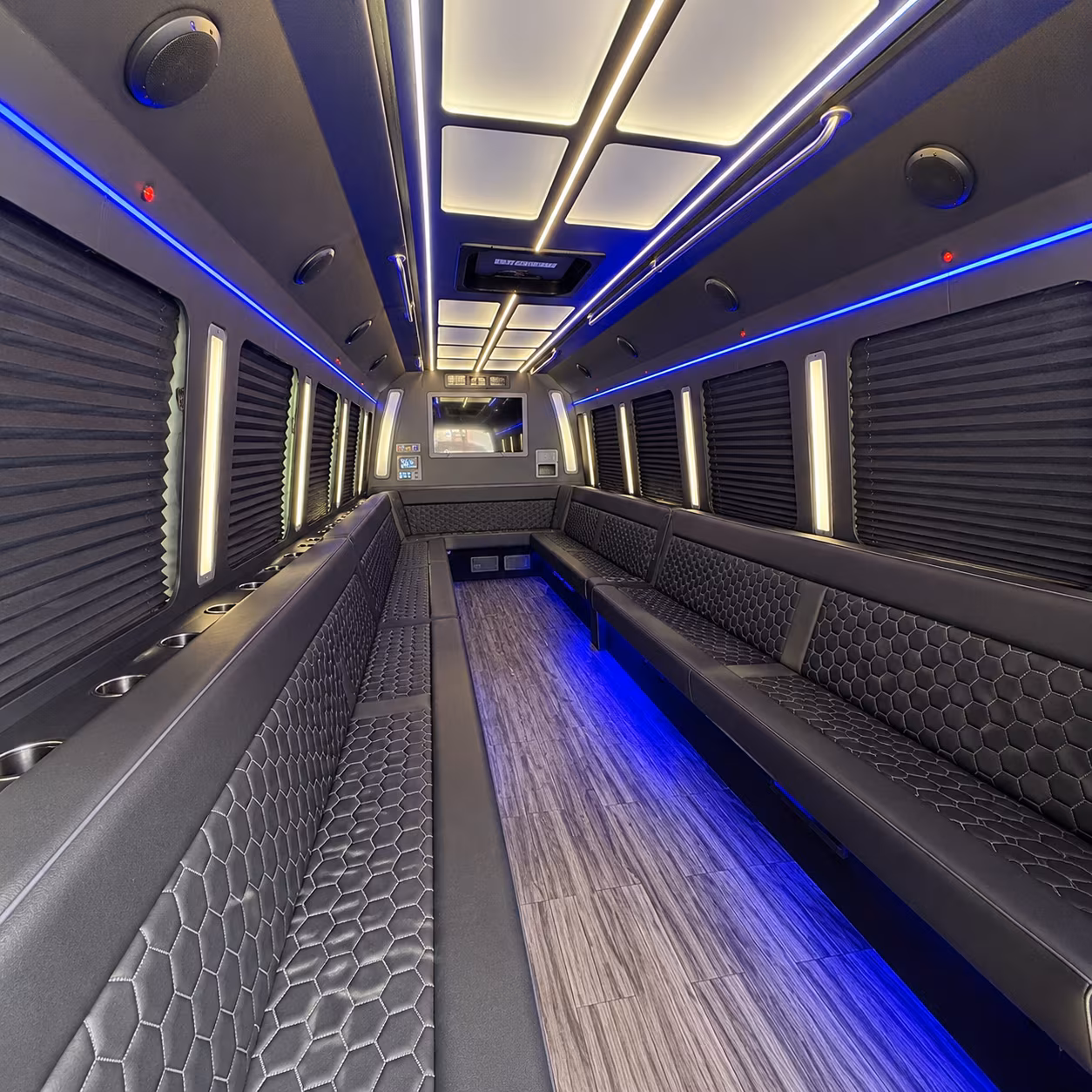 frederick 30 passenger party bus interior