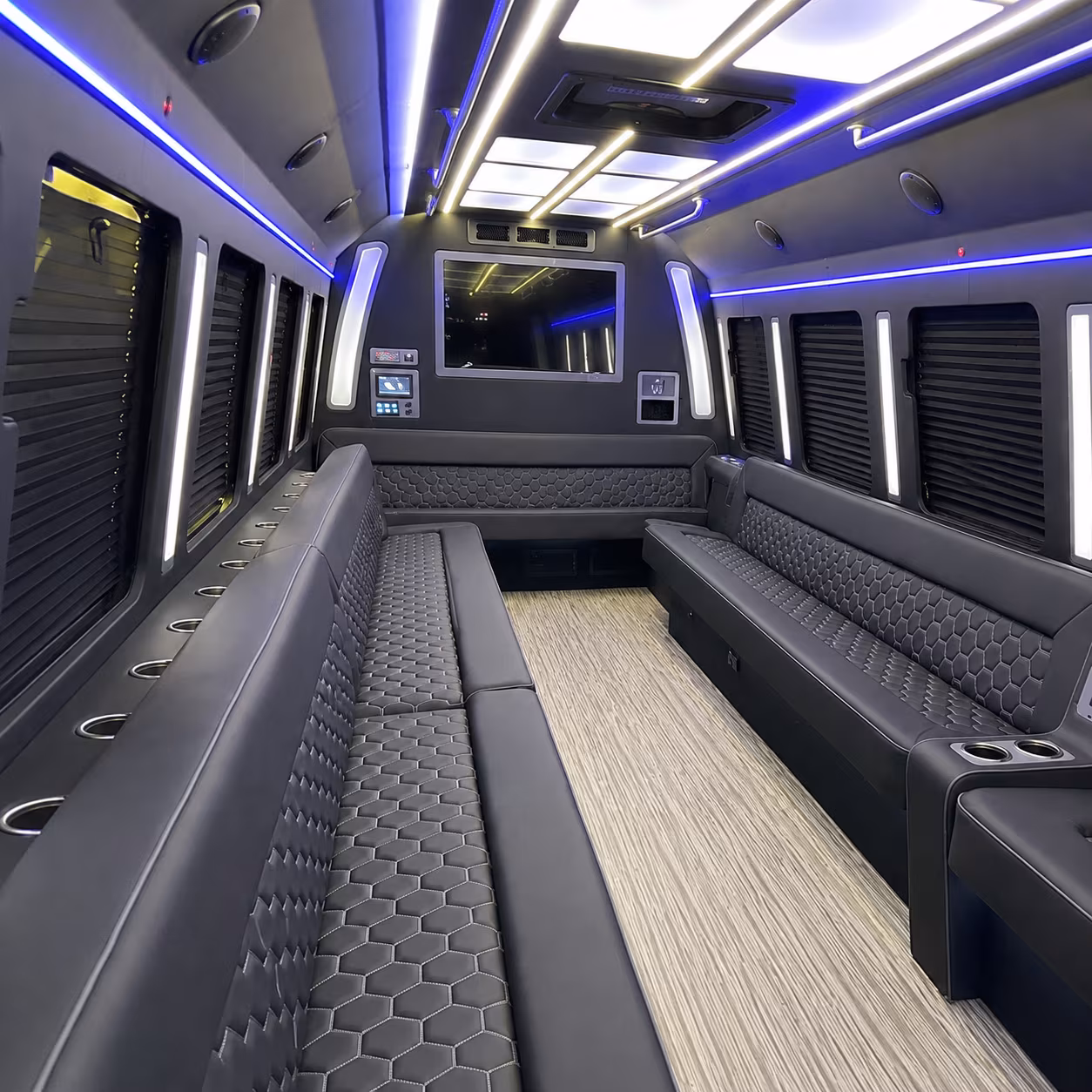 frederick 40 passenger party bus inside