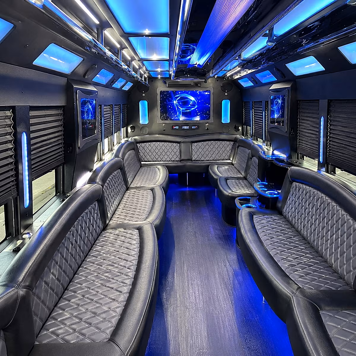 frederick 50 passenger party bus interior