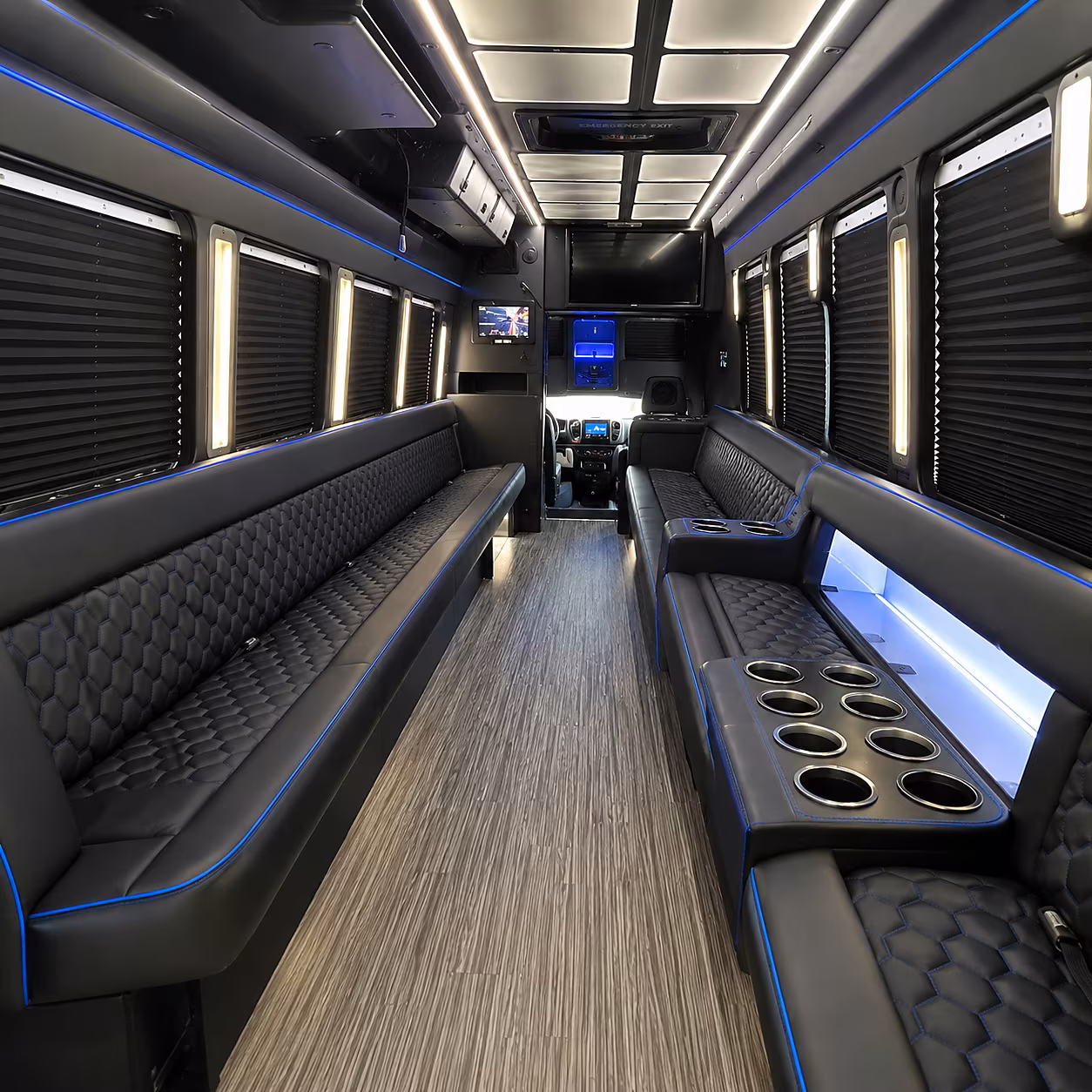 frederick party bus rental interior